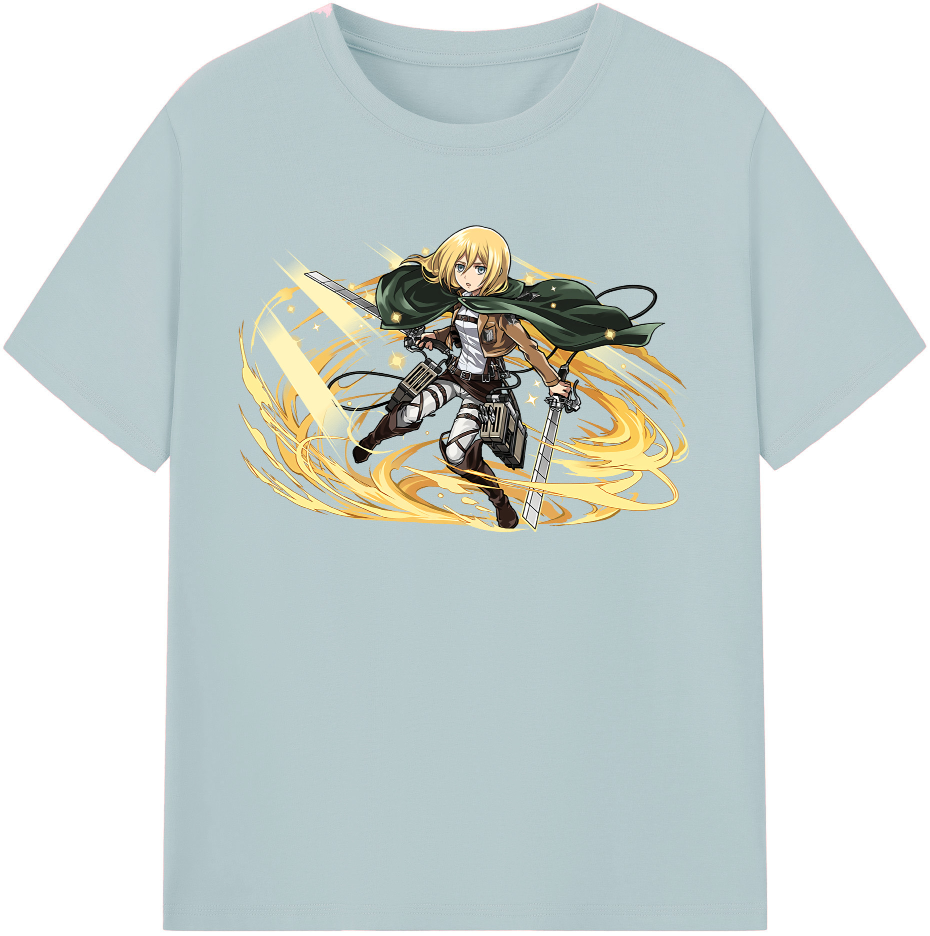 （画像用） 進撃の巨人 クリスタ·レンズ Attack on Titan Christa Lenz 綿100％半袖Tシャツ（フロントプリント）